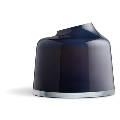 Blu Dot Variant Large Glass Vase In Midnight Blue