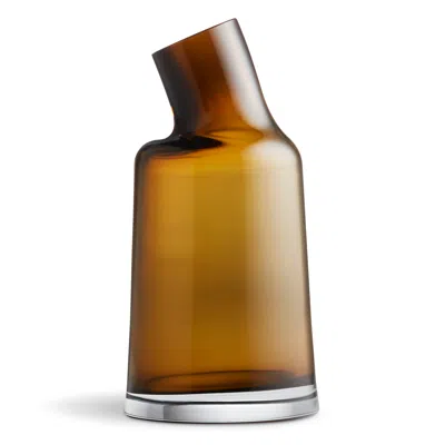Blu Dot Variant Medium Glass Vase In Amber