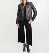 Blu Ice Crop Stiched Leather Jacket In Black In Black
