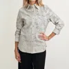 Blu Ice Perforated Shirt Jacket In Ivory In Multi