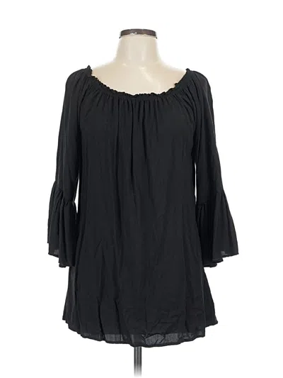 Pre-owned Blu Pepper 3/4 Sleeve Blouse In Black