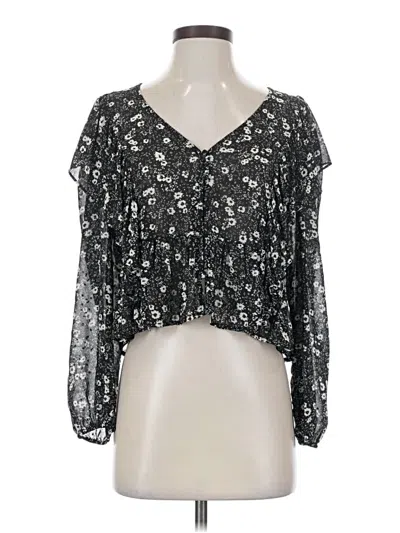 Pre-owned Blu Pepper 3/4 Sleeve Blouse In Black