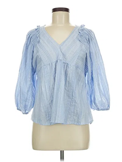 Pre-owned Blu Pepper 3/4 Sleeve Blouse In Blue