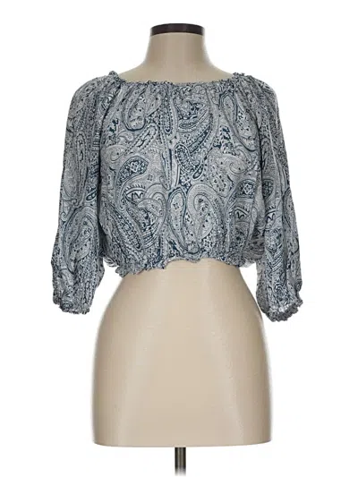 Pre-owned Blu Pepper 3/4 Sleeve Blouse In Blue