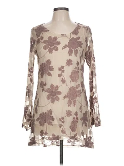 Pre-owned Blu Pepper 3/4 Sleeve Blouse In Brown