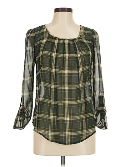 Pre-owned Blu Pepper 3/4 Sleeve Blouse In Green