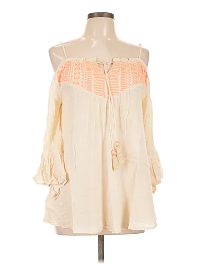 Pre-owned Blu Pepper 3/4 Sleeve Blouse In Ivory