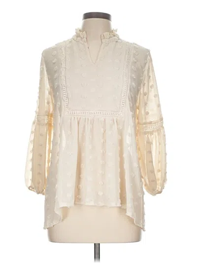 Pre-owned Blu Pepper 3/4 Sleeve Blouse In Ivory