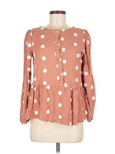 Pre-owned Blu Pepper 3/4 Sleeve Blouse In Pink