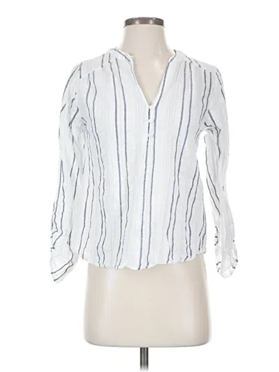 Pre-owned Blu Pepper 3/4 Sleeve Blouse In White