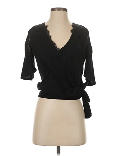Pre-owned Blu Pepper 3/4 Sleeve Top Black Sweetheart Neckline Tops