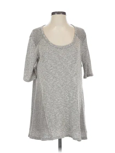 Pre-owned Blu Pepper 3/4 Sleeve Top Gray Scoop Neck Tops
