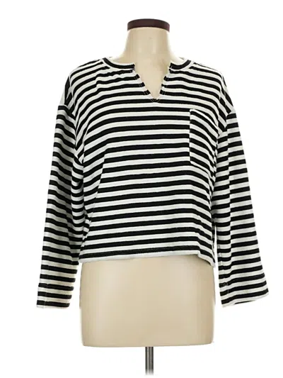 Pre-owned Blu Pepper 3/4 Sleeve T-shirt In Black