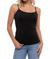 Blu Pepper Adjustable Strap Basic Camisole In Black In Black