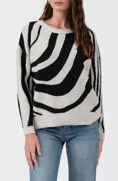 Blu Pepper Animal Stripe Sweater In White