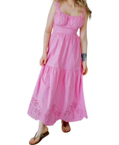 Blu Pepper Back Tie Midi Dress In Pink