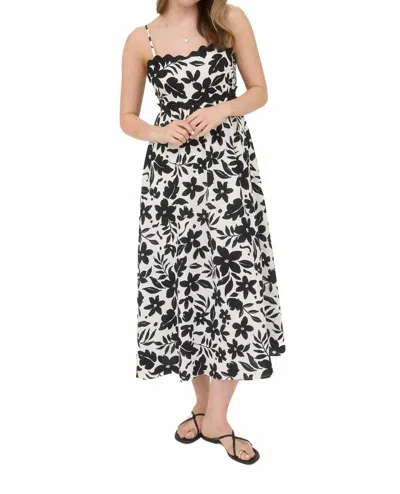 Blu Pepper Black Floral Dress In Multi