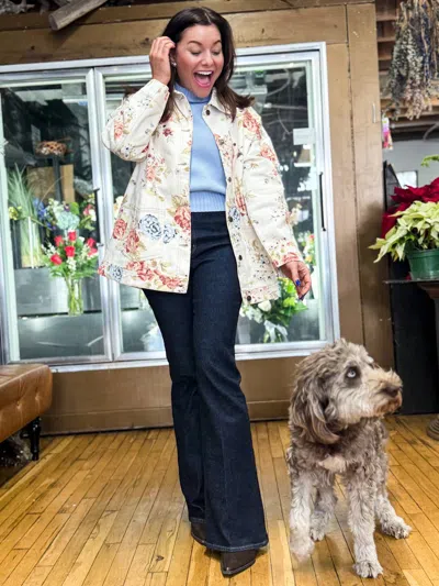 Blu Pepper Blossom Market Utility Jacket In Cream In Neutral