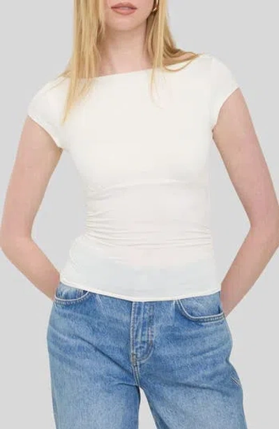 Blu Pepper Boat Neck Top In White