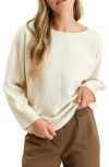 Blu Pepper Boatneck Sweater In Cream