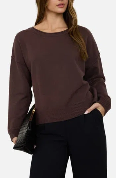 Blu Pepper Boatneck Sweater In Brown