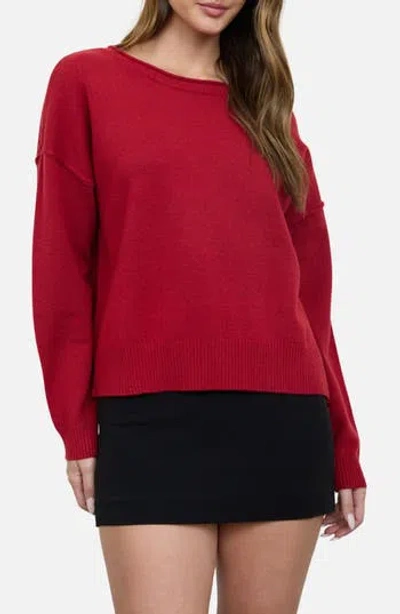 Blu Pepper Boatneck Sweater In Red