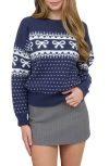 Blu Pepper Bow Crewneck Sweater In Blue