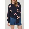 Blu Pepper Bow Embellished Sweater In Blue