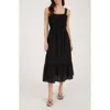 Blu Pepper Bow Tie Smocked Midi Sundress