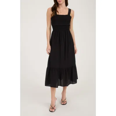 Blu Pepper Bow Tie Smocked Midi Sundress
