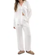 Blu Pepper Breezy Oversized Button Down Shirt In White In White