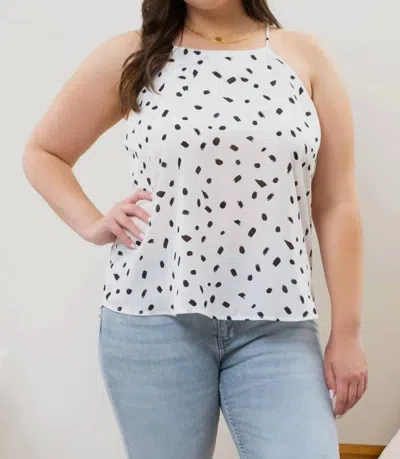 Blu Pepper Brush Stroke Halter Top - Plus In Ivory In White