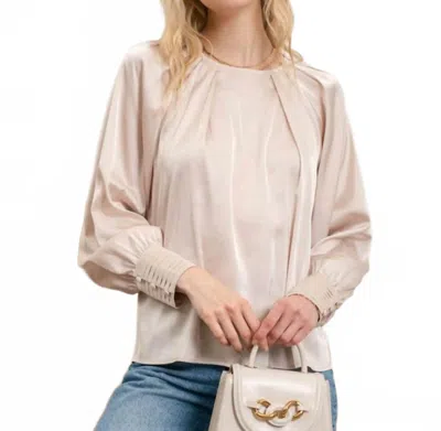 Blu Pepper Brynnae Satin Top In Champagne In Neutral