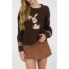 Blu Pepper Bunny Sweater In Brown
