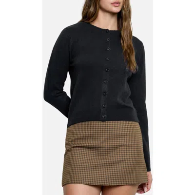 Blu Pepper Button Down Cardigan In Black
