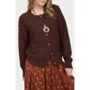 Blu Pepper Button Down Cardigan In Brown