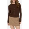 Blu Pepper Button Down Cardigan In Brown