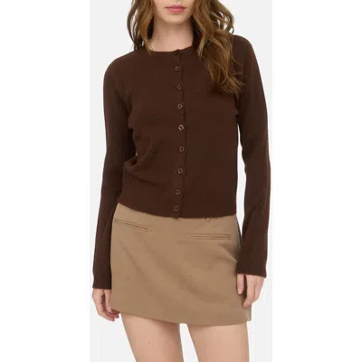 Blu Pepper Button Down Cardigan In Brown