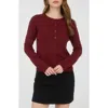 Blu Pepper Button Down Cardigan In Burgundy