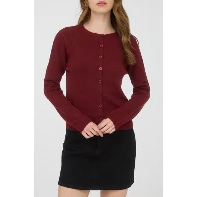 Blu Pepper Button Down Cardigan In Burgundy