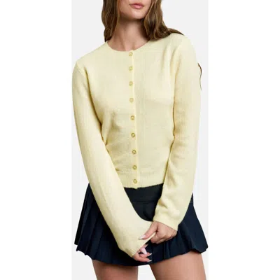 Blu Pepper Button Down Cardigan In Butter Yellow