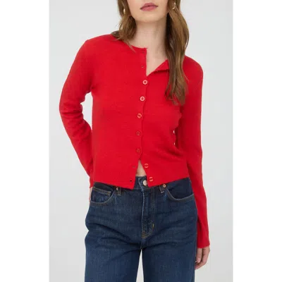 Blu Pepper Button Down Cardigan In Red