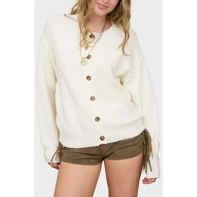 Blu Pepper Button Down Cardigan In White