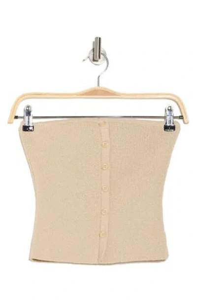 Blu Pepper Button Down Strapless Sweater In Natural