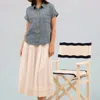 Blu Pepper Button Down Top In Blue In Gray
