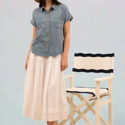 Blu Pepper Button Down Top In Blue In Gray