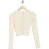 Blu Pepper Button Front Crop Cardigan In White