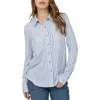 Blu Pepper Button Front Long Sleeve Shirt In Blue