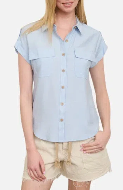 Blu Pepper Button Front Shirt In Blue