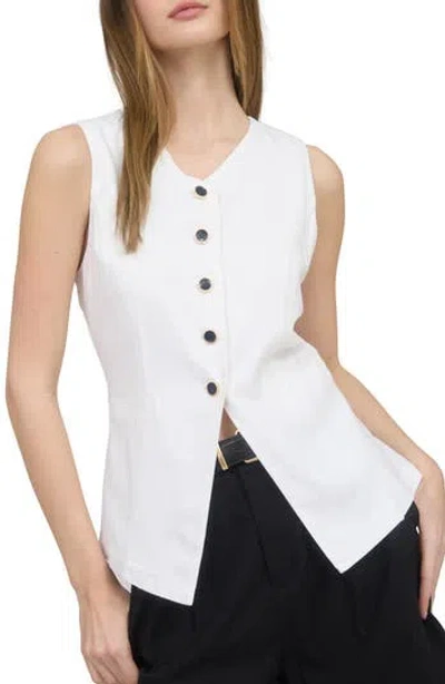 Blu Pepper Button Front Vest In White